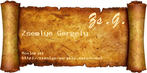 Zsemlye Gergely névjegykártya